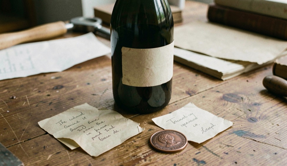 A weathered wooden harvest tally board nailed inside a Sierra Foothills barn, late afternoon light raking across handwritten rows of dates and tonnage, shot...